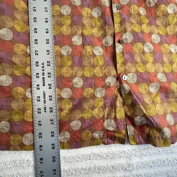 Tori Richard Cotton Lawn Mens Short Sleeve Hawaiian Shirt Large Dot Print USA - Picture 7 of 7